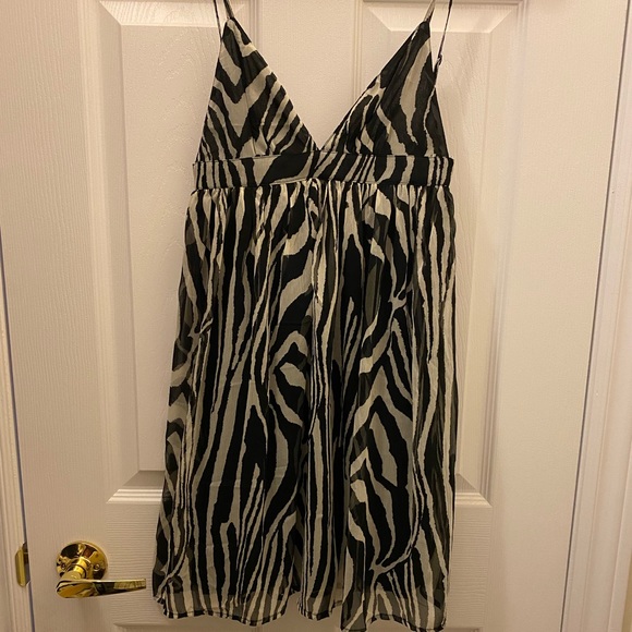 H&m zebra print chiffon mini dress - Picture 1 of 6